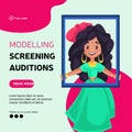 Banner design of modelling screening auditions