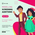 Banner design of modelling screening auditions