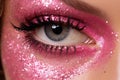 Model girl pink glitter. Generate Ai Royalty Free Stock Photo