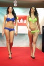 Model. Girls in bikini in a fashion show in Trieste