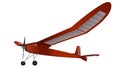 Model glider, red flying airplane