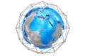 Model of the globe as a symbol of the global internet network