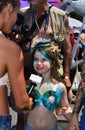 Model Hailey Clauson taking interviews during the 34th Annual Mermaid Parade at Coney Island