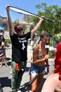 Model Hailey Clauson taling interviews during the 34th Annual Mermaid Parade at Coney Island