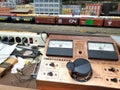 Model 550 Hobby Transformer from Throttlemaster on table next to model train