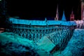 A model of Hogwarts Bridge in Warner Brothers Harry Potter Studio Tour