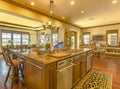 Model home kitchen in southern California with granite counter t