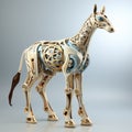 A model of a horse with a skeleton on it's back. Generative AI image. Royalty Free Stock Photo