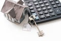 Model house, calculator, euro notes. High quality photo Royalty Free Stock Photo