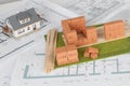 Model house construction with brick Royalty Free Stock Photo