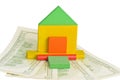 Model of house and dollars Royalty Free Stock Photo