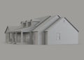 A model of a house with a garage. Royalty Free Stock Photo