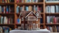 The model house in library. AI generated Royalty Free Stock Photo