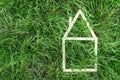 Model house made on green grass Royalty Free Stock Photo