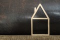 Model house made of wooden sticks Royalty Free Stock Photo
