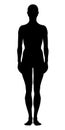 Model of the human body. Hand drawn gender-neutral figure. Silhouette, front view. Royalty Free Stock Photo