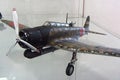 Model of Imperial Japanese WW2 carrier-based torpedo bomber plane Nakajima B5N2 plane displayed as showpiece in museum.