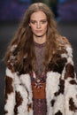 Model Ine Neefs walks the runway at the Anna Sui fashion show during MBFW Fall 2015