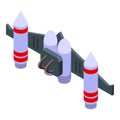 Model jetpack icon isometric vector. Fire jet