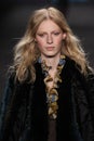 Model Julia Nobis walks the runway at the Anna Sui fashion show during MBFW Fall 2015