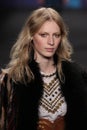 Model Julia Nobis walks the runway at the Anna Sui fashion show during MBFW Fall 2015 Royalty Free Stock Photo