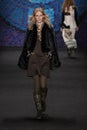 Model Julia Nobis walks the runway at the Anna Sui fashion show during MBFW Fall 2015