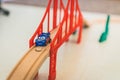 Model Kid Toys, Wooden Train Rail Town Blue Car