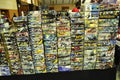 Model kit toy boxes are stacked overlapping and sold to fans.