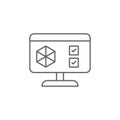 Model, laptop, 3d printing icon. Element of 3d printing icon. Thin line icon for website design and development, app development.