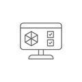 Model, laptop, 3d printing icon. Element of 3d printing icon. Thin line icon for website design and development, app development.