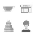 Model, leisure, business and other web icon in monochrome style.red, hair, makeup, icons in set collection.