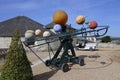 Model of Leonardo da Vinci solar system - Chateau d Amboise, Loire Valley, France- SHOT August 2015 Royalty Free Stock Photo