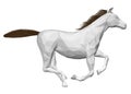 Model of low poly white galloping horse from isolated on white background. Side view. 3D. Vector illustration Royalty Free Stock Photo