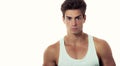 Model man stylish hair in undershirt, beautiful body Royalty Free Stock Photo