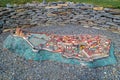 Model of the medieval fortified city of Sighisoara in Mini Transylvania Park at Odorheiu Secuiesc, Transylvania, Romania