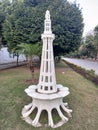 Model of Minar e Pakistan Lahore made in road side of Islamabad Pakistan