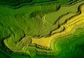 Digital topographic elevation model of a excavation site with steep walls