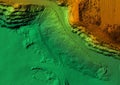 Digital topographic elevation model for GIS of a excavation with steep walls