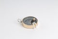 model miniature on compass on white back ground Royalty Free Stock Photo