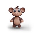 Model of monkey. Front view on toy for kids. 3d decorative object Royalty Free Stock Photo