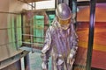 Model of an oil worker in working clothes, Stavanger, Norway.