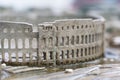 Model of an old amphitheater in Pula in Isra, Croatia