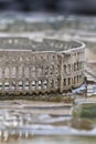 Model of an old amphitheater in Pula in Isra, Croatia