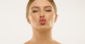 Model Showcasing Full Pouty Lips for Cosmetic Enhancement Ads