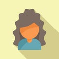 Model person coiffure icon flat vector. Short hairs