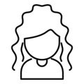 Model person coiffure icon outline vector. Short hairs