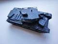 Model of plastic tank. Soviet and fascist tanks. Details and close-up. Royalty Free Stock Photo
