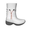 Model of a polygonal white female boot. Side view. 3D. Vector illustration