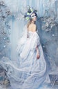 Model portrait as snow queen