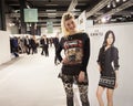 Model posing at Mipap trade show in Milan, Italy Royalty Free Stock Photo